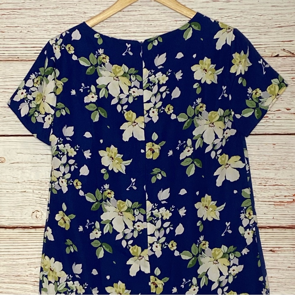 Lulus Floriana Navy Blue Floral Print Shift Dress Sz M - Picture 11 of 14